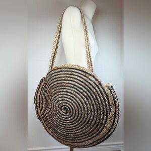 Woven Circle Jute Oversized Tote Bag